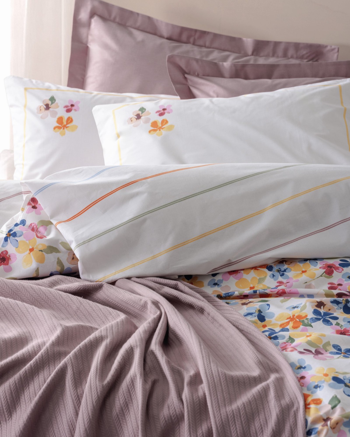 Cotton Box Vivid Tek Kişilik Pikeli Nevresim Takımı Flurry Lila
