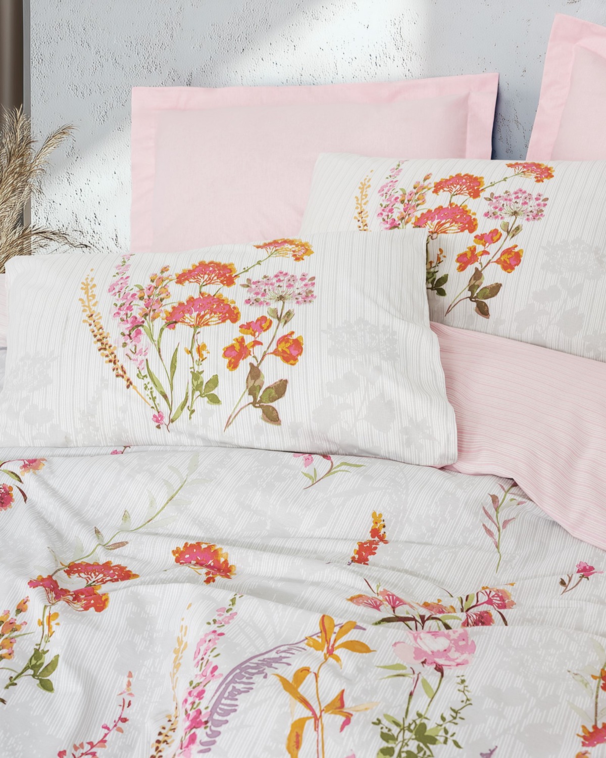 Cotton Box Çift Kişilik Nevresim Takımı Lilura Pembe