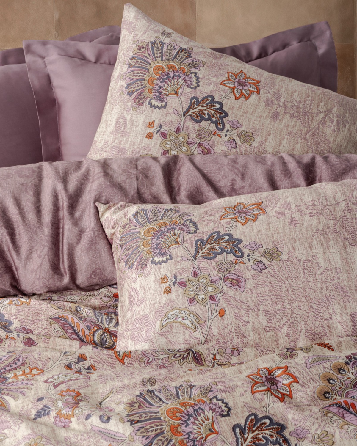 Cotton Box Saten Çift Kişilik Nevresim Takımı Majolica Mürdüm