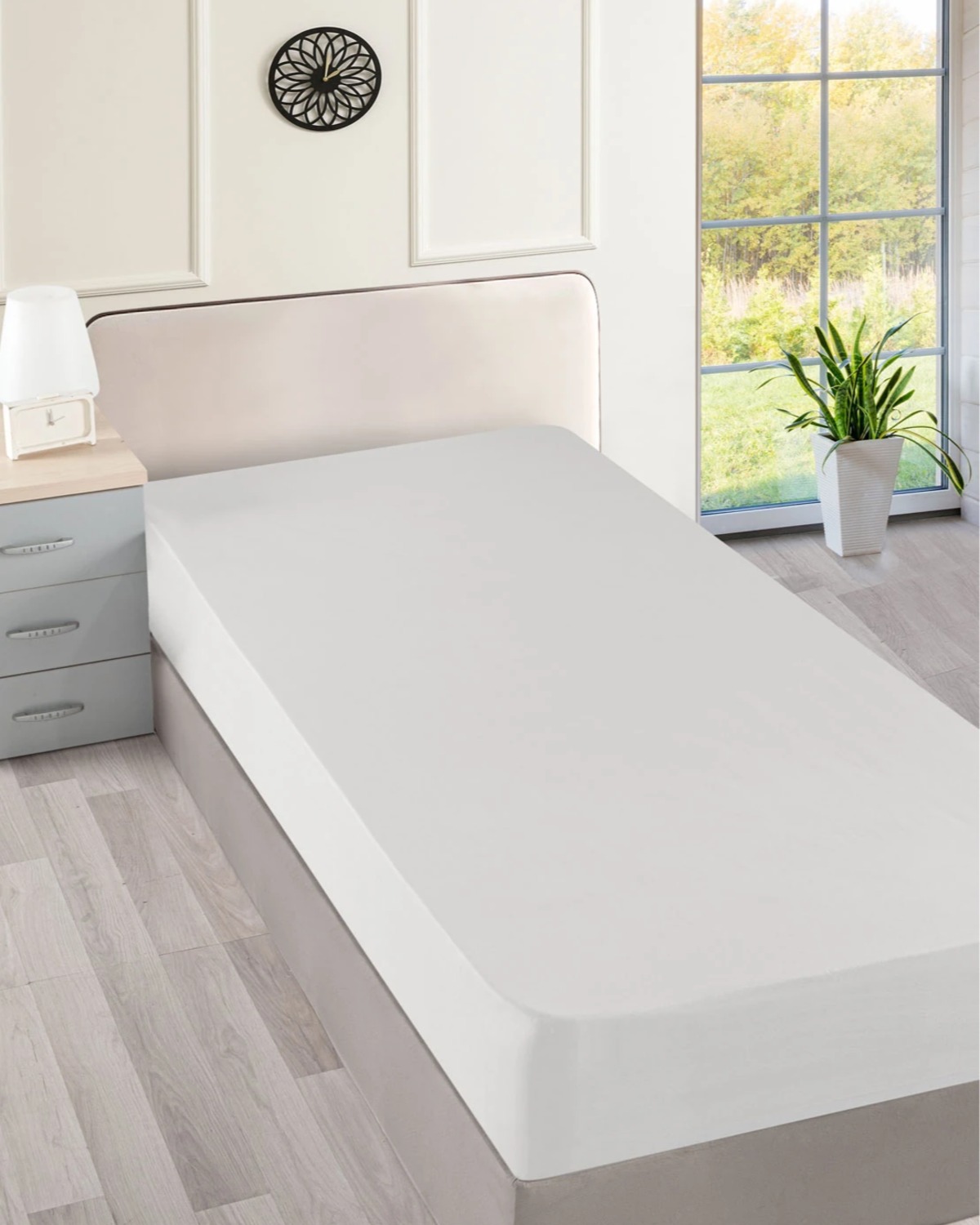 Cotton Collection Ranforce Tek Kişilik Çarşaf Düzboya Beyaz