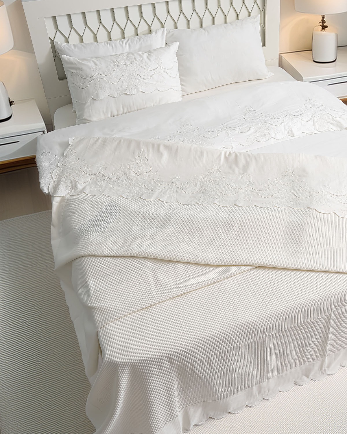 Hanzade 7 Parça Nevresim + Pike Set