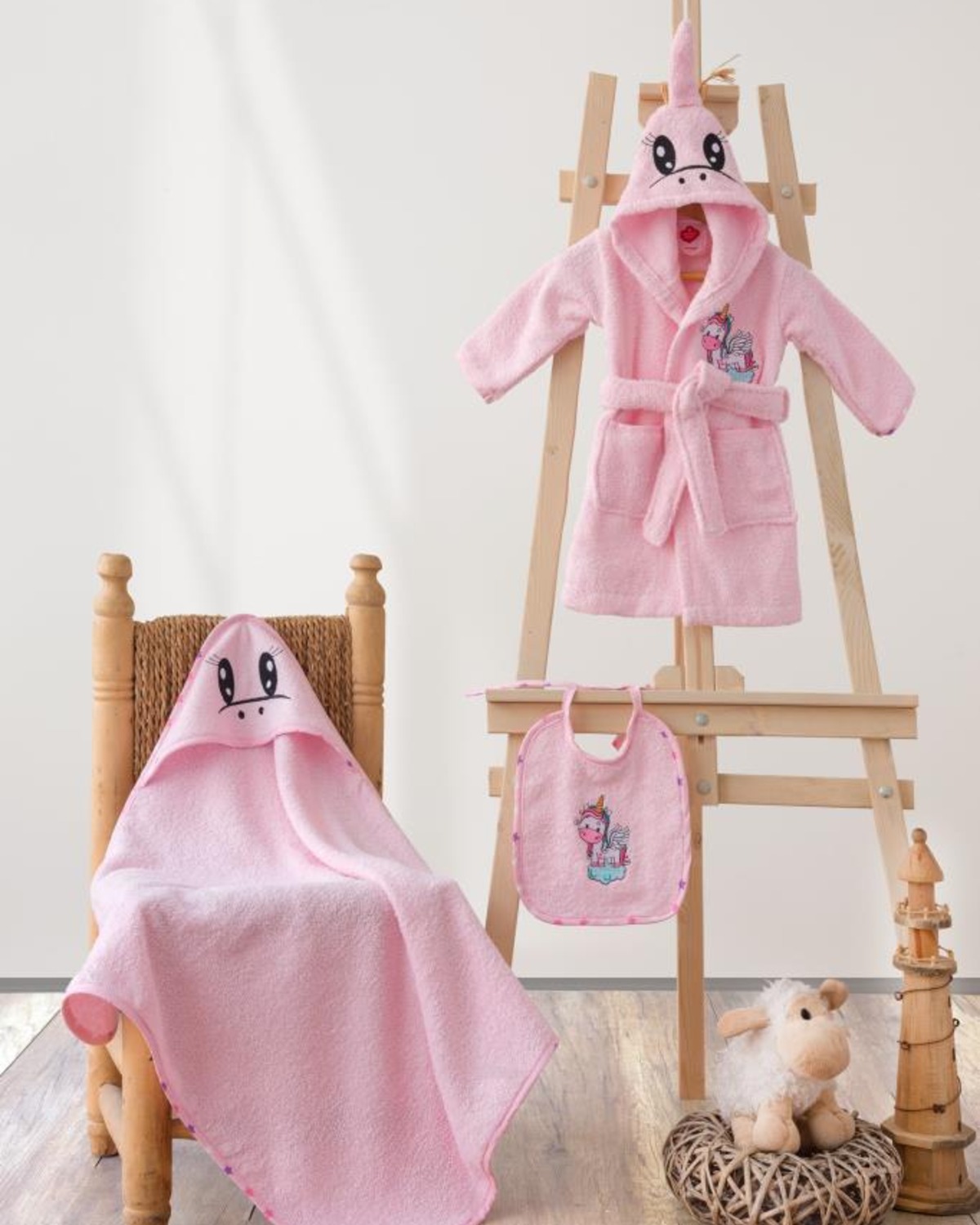 Cotton Box Bebek Banyo Seti Unicorn Pembe