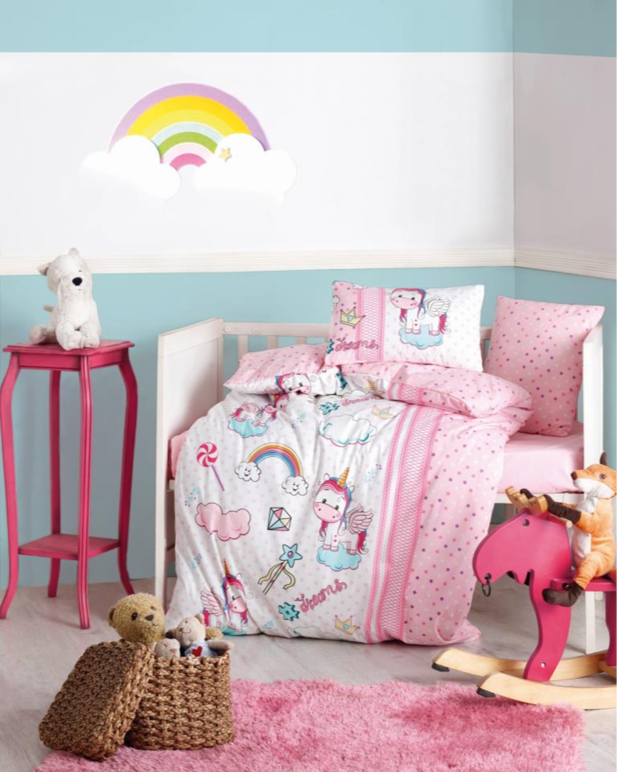 Cotton Box Bebek Nevresim Takımı Unicorn Pembe