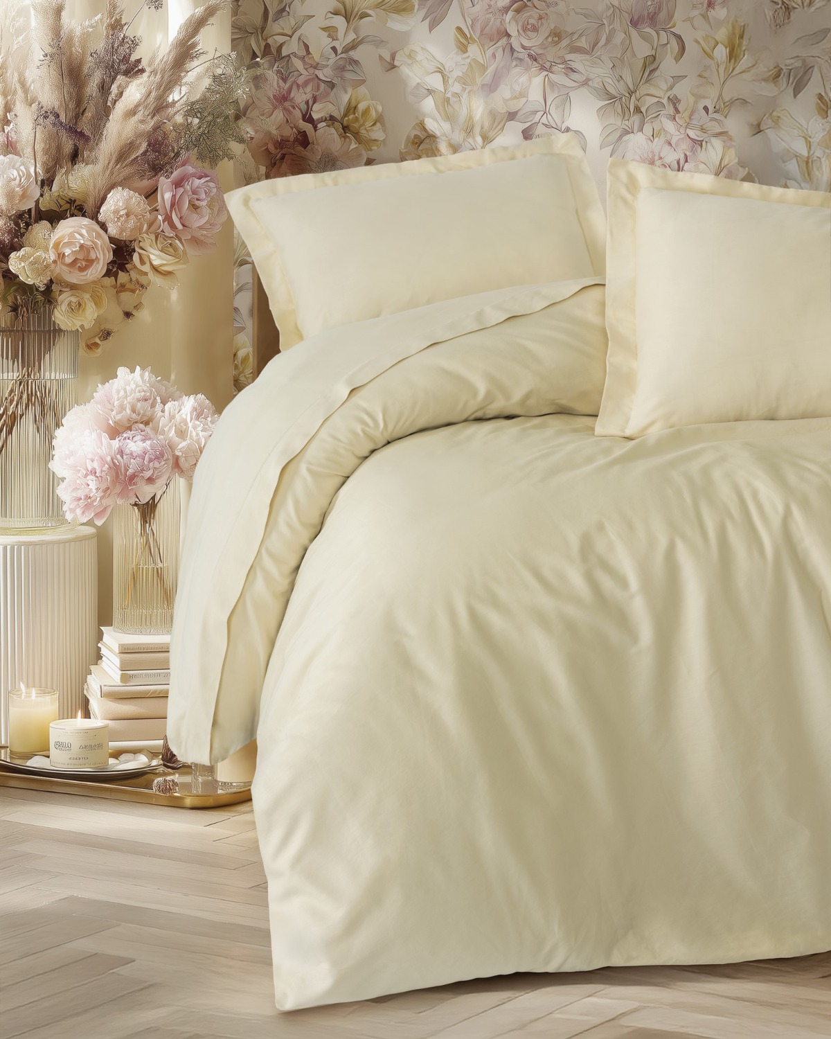 Cotton Box Elegant Saten Çift Kişilik Nevresim Takımı Bej