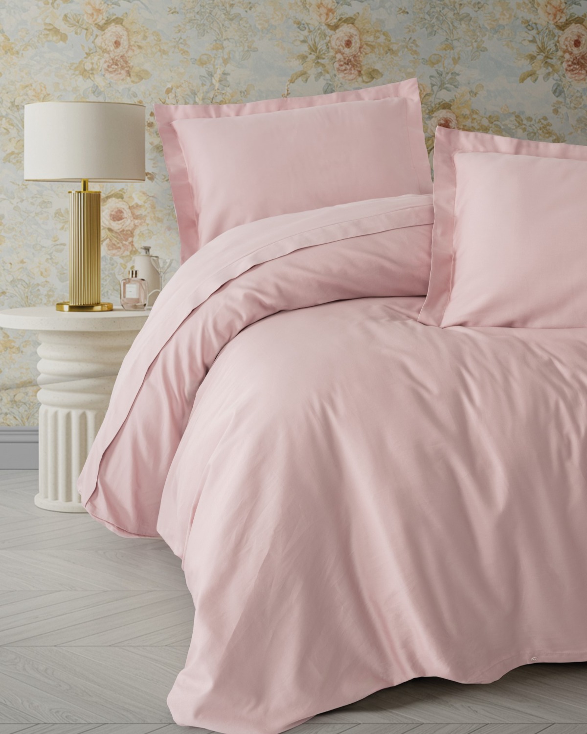 Cotton Box Elegant Saten Çift Kişilik Nevresim Takımı Pudra