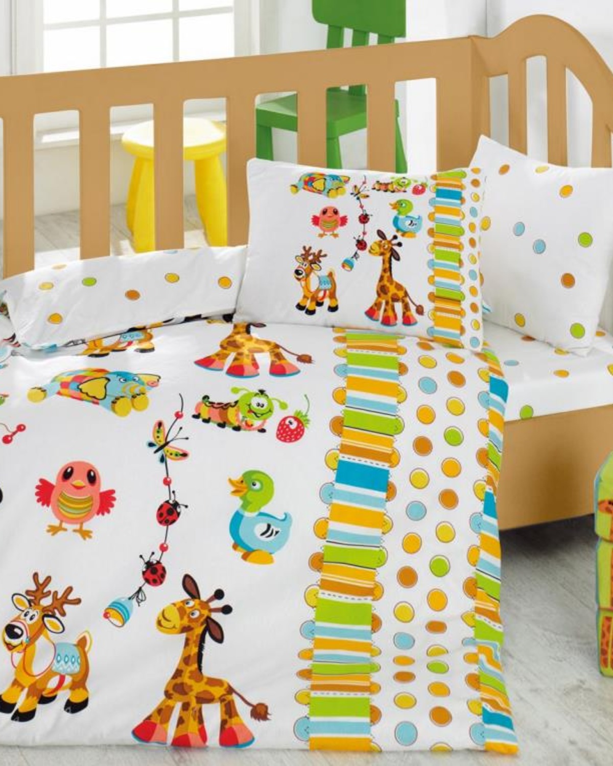 Cotton Box Bebek Nevresim Takımı Oyun Bahçesi Turkuaz