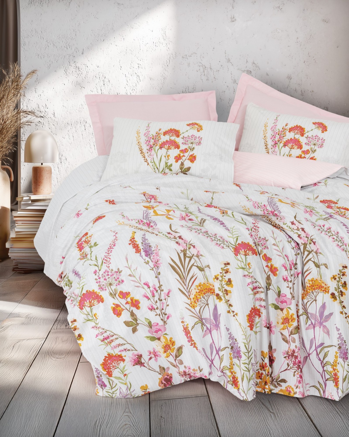 Cotton Box Tek Kişilik Nevresim Takımı Lilura Pembe