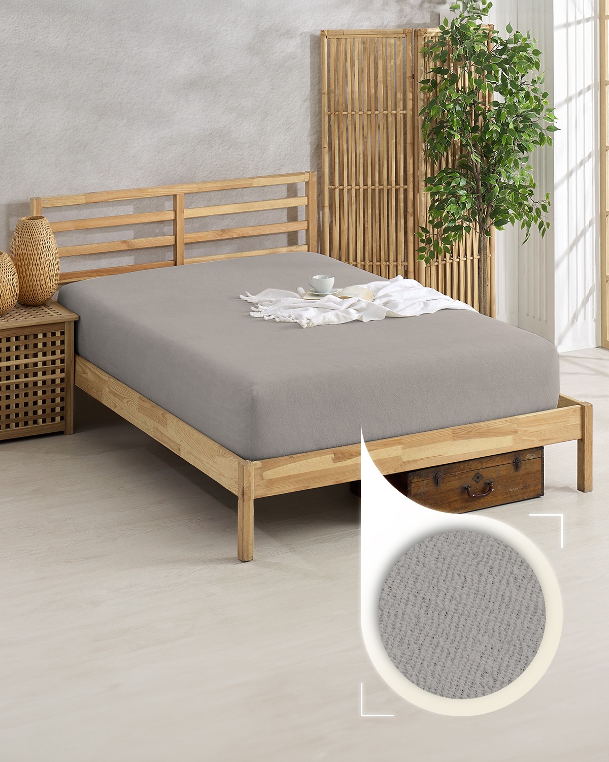 50% Cotton 50% Polyester Terry Cloth (Frotte) Fitted Sheet
