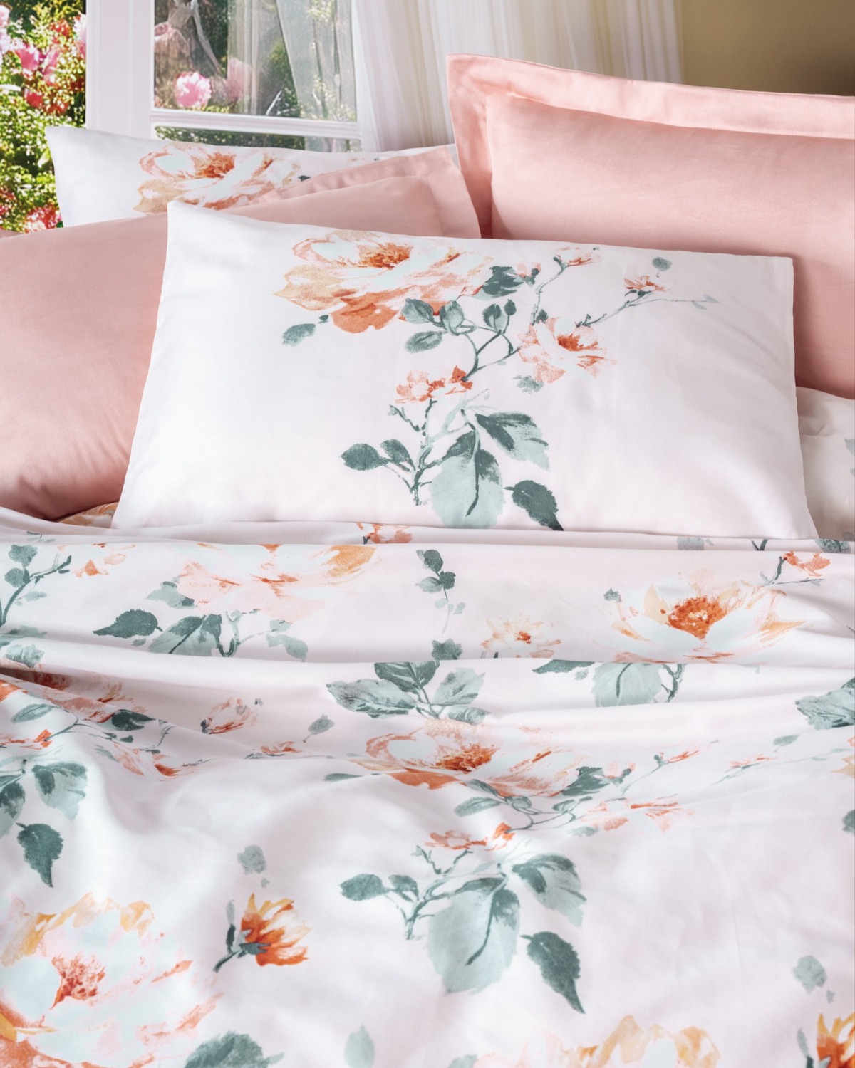 Cotton Box Saten Çift Kişilik Nevresim Takımı Verna Pudra
