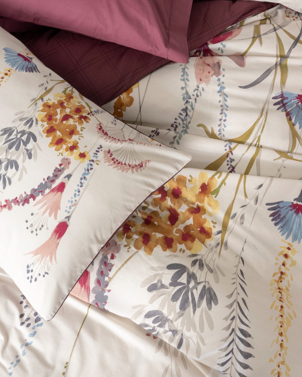 Cotton Box Tek Kişilik Nevresim Takımı Flos Bordo
