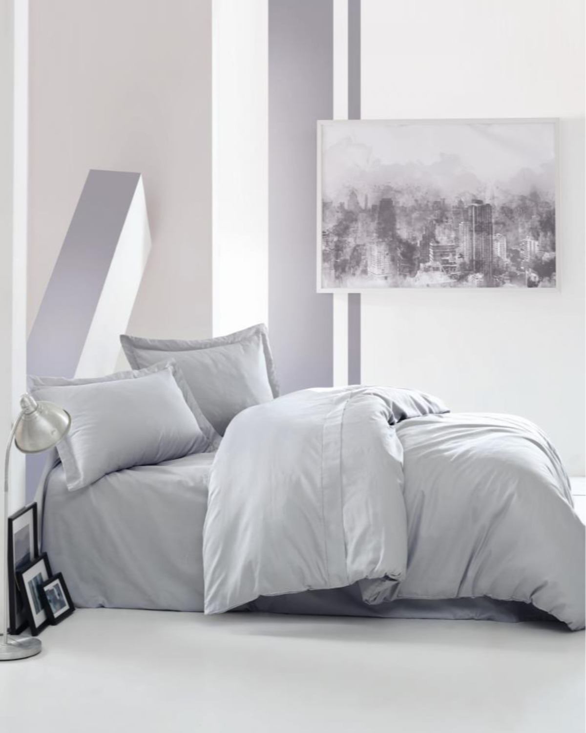 Cotton Box Elegant Saten Çift Kişilik Nevresim Takımı Gri