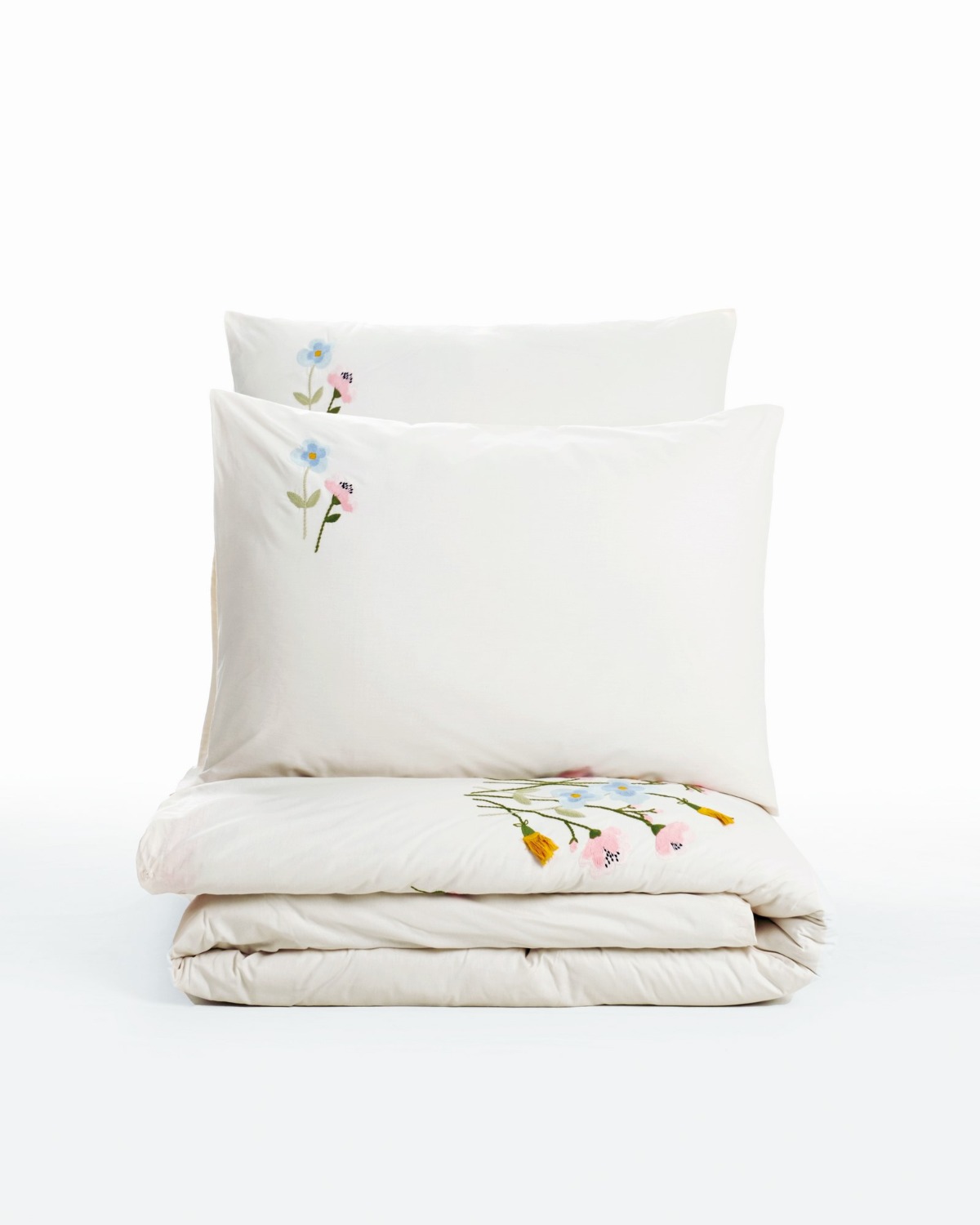 Cotton Box Nakışlı Ranforce Çift Kişilik Nevresim Takımı Delbin Pembe