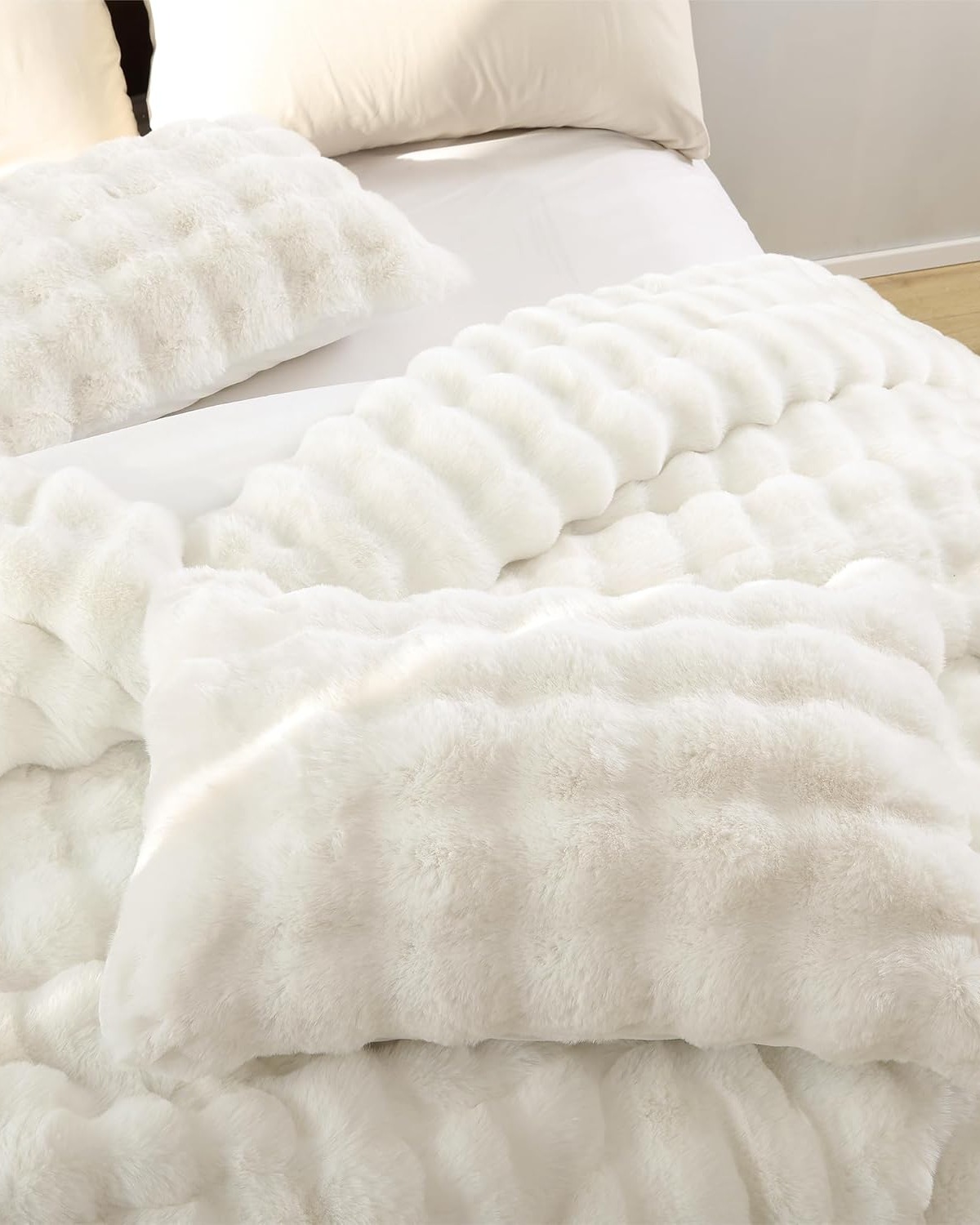Evien Home Lory Faux Fur Bedspread Double 230x250 cm 3 Pieces