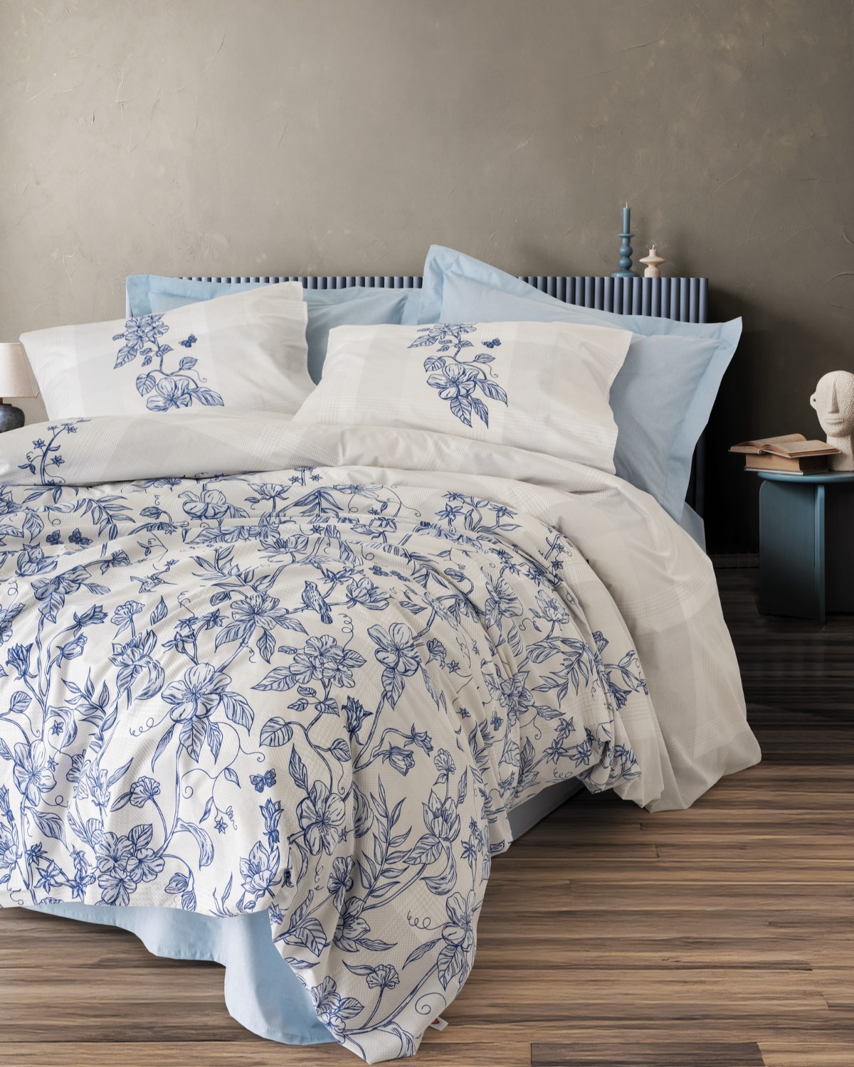 Cotton Box Çift Kişilik Nevresim Takımı Linora Mavi