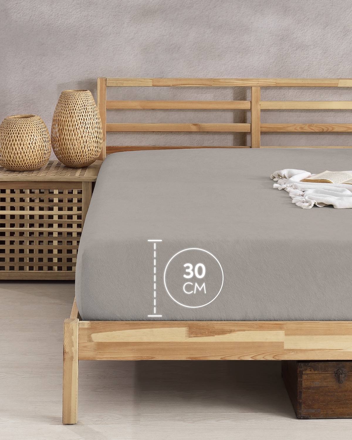 50% Cotton 50% Polyester Terry Cloth (Frotte) Fitted Sheet