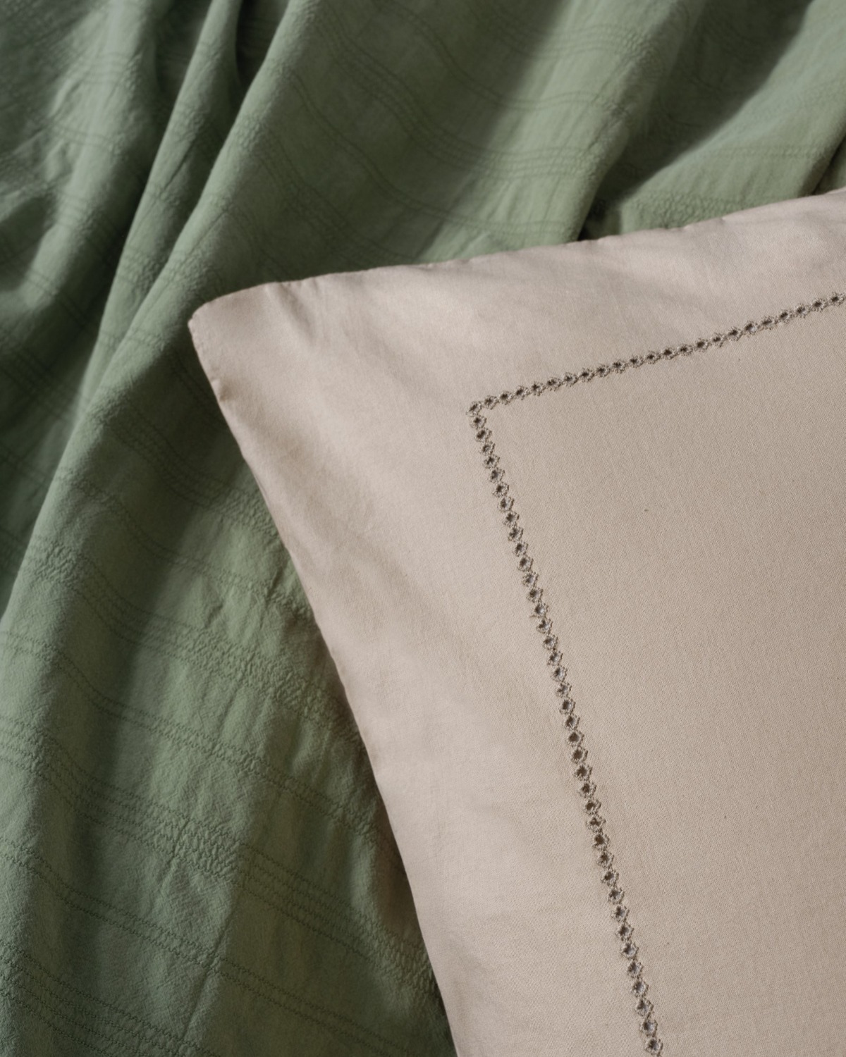 Cotton Box Natura Çift Kişilik Yatak Örtüsü/Pike Takımı Vilo Yeşil