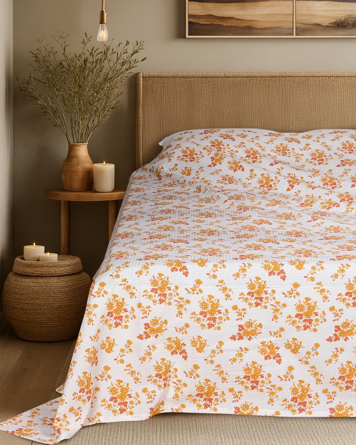 Cotton Collection Tek Kişilik Yatak Örtüsü Solara