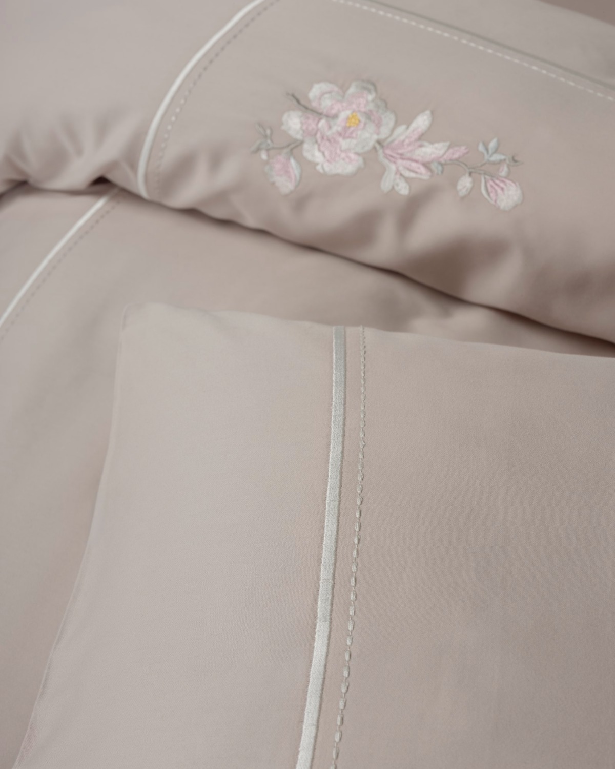 Cotton Box Nakışlı Saten Çift Kişilik Nevresim Takımı Alameda Lila