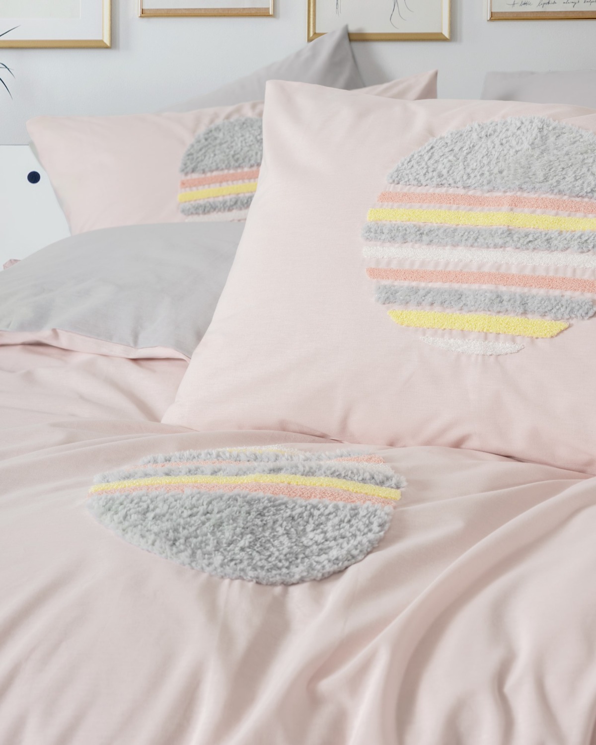 Cotton Box Puff Nakışlı Çift Kişilik Nevresim Takımı Tuft Gri