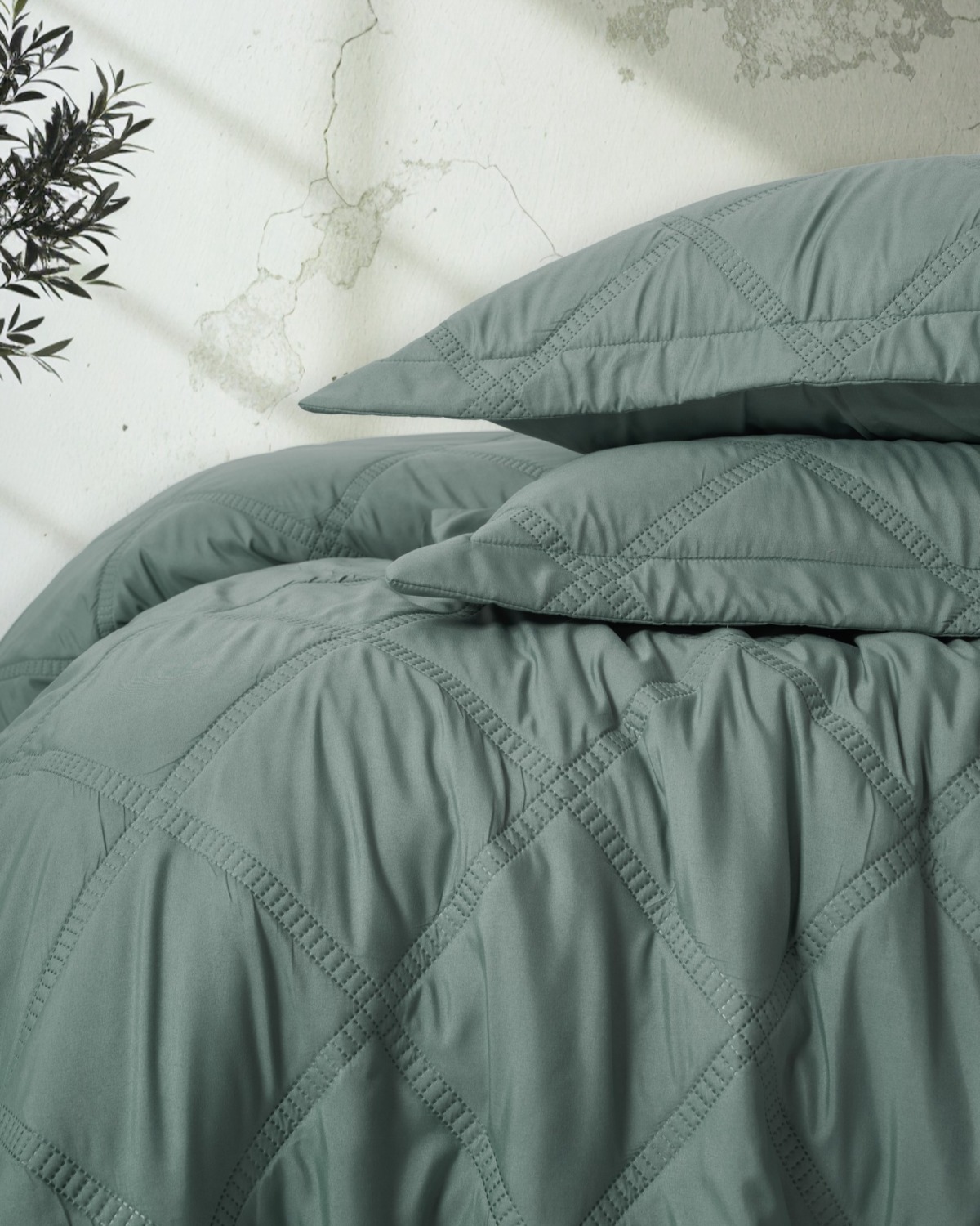 Cotton Box Serra Çift Kişilik Yatak Örtüsü Tila Mint