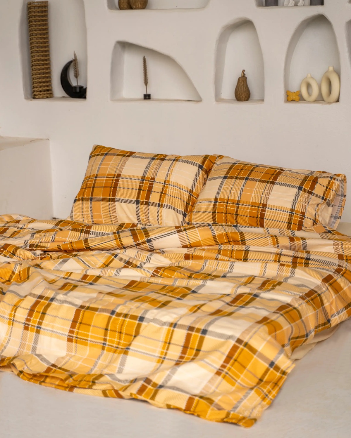 La Notte Kışlık Pazen Tek Kişilik Nevresim Takımı Yellow Beige
