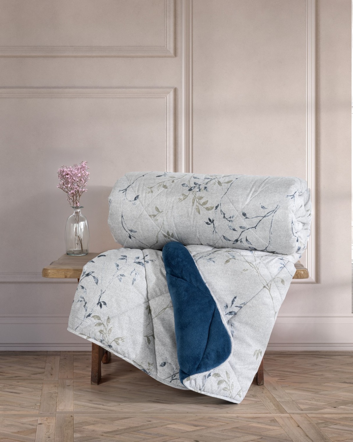 Cotton Box Velvet Çift Kişilik Yorgan Nitsa Denim 195x215 cm