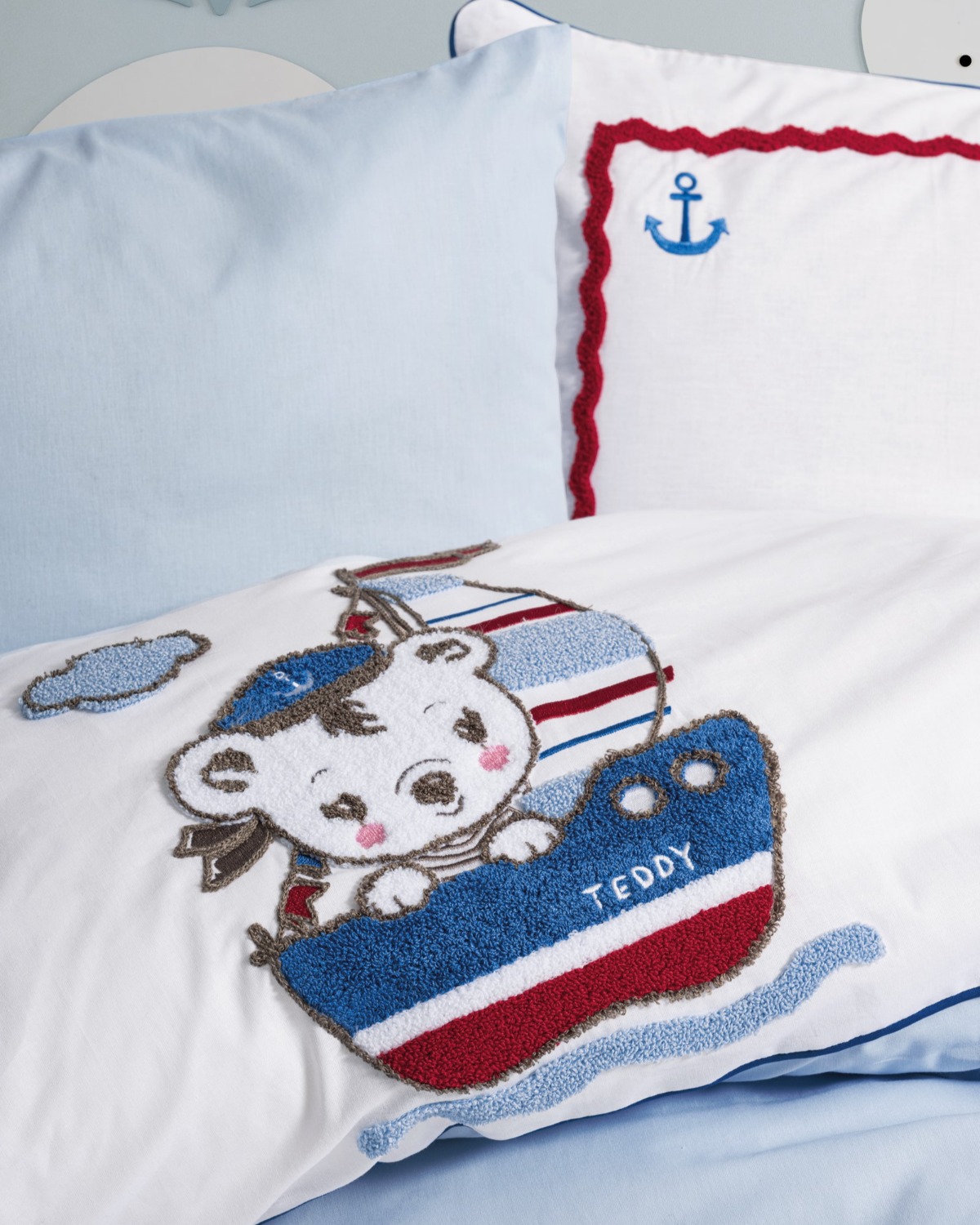 Cotton Box Punch Nakışlı Bebek Nevresim Takımı Miniyo Mavi