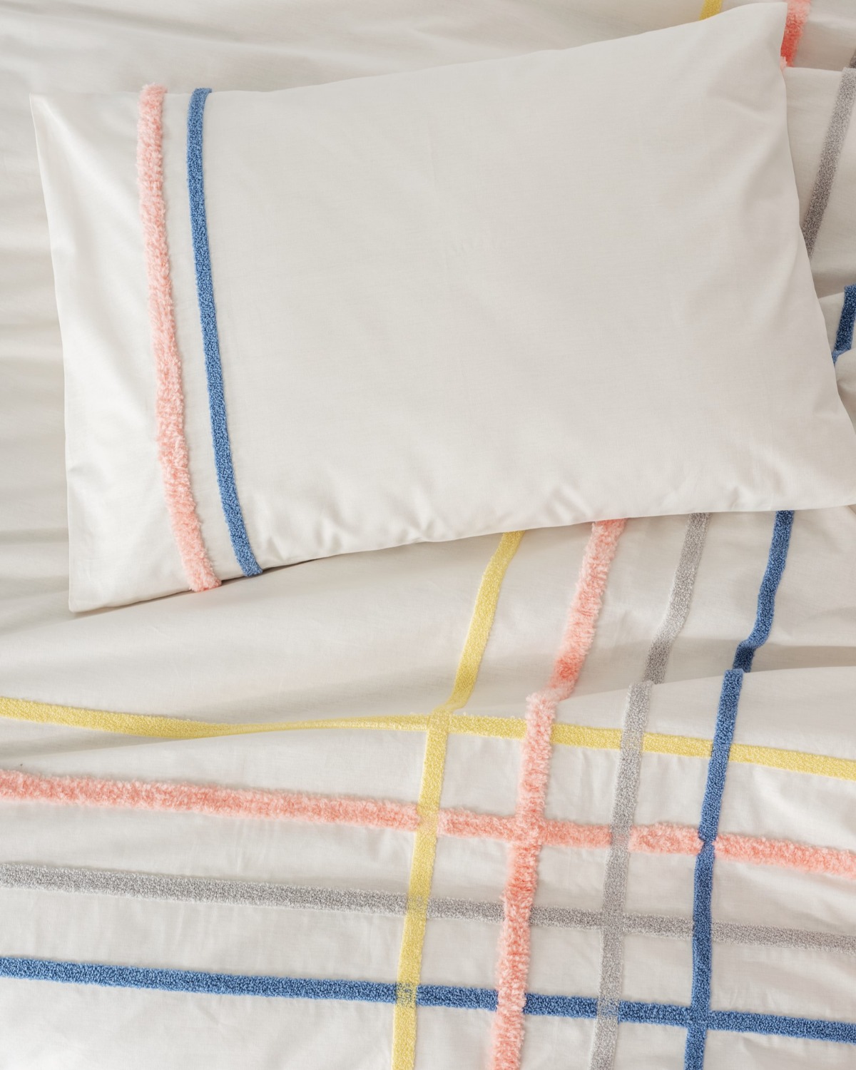 Cotton Box Puff Nakışlı Çift Kişilik Nevresim Takımı Linea Somon