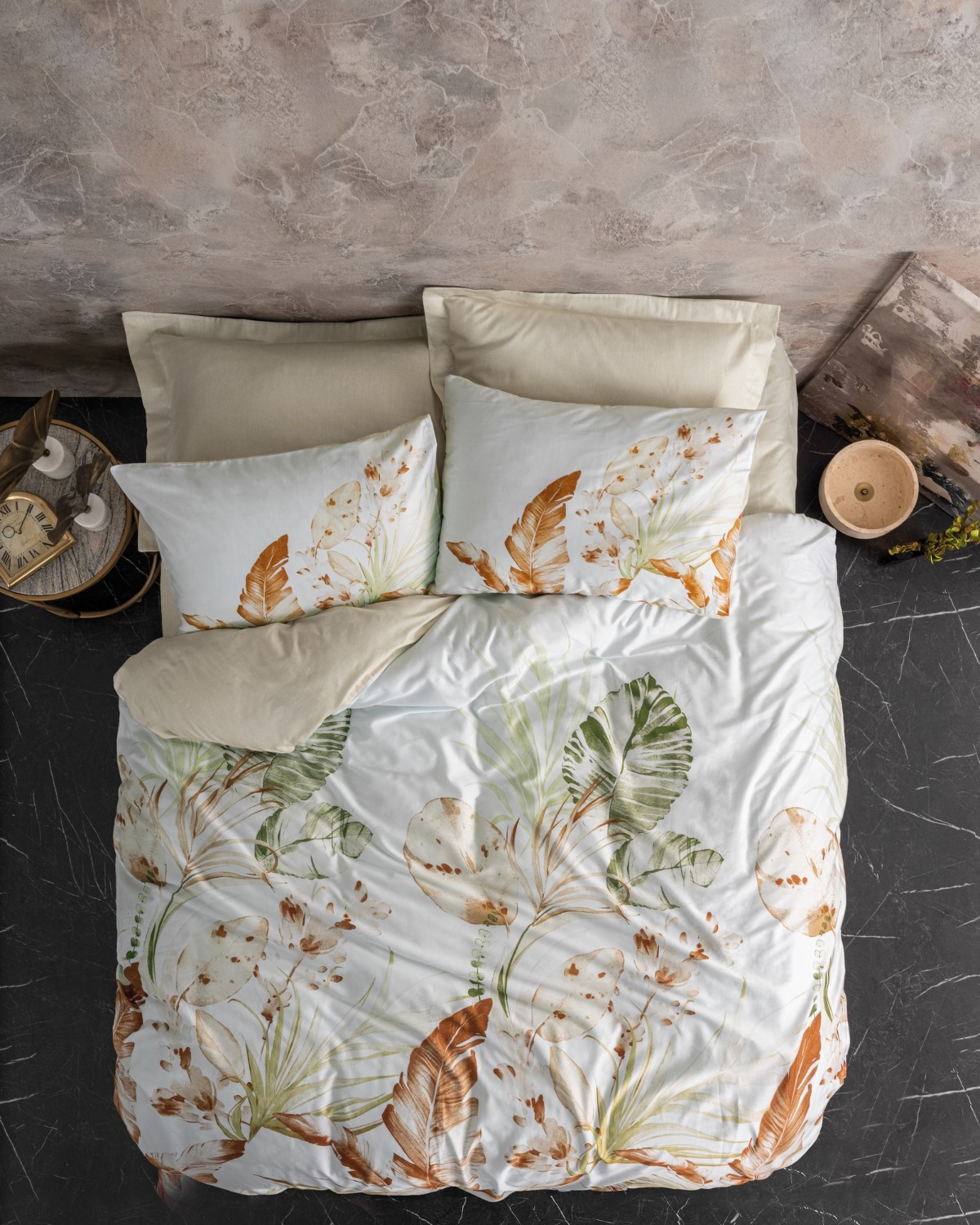 Cotton Box Saten Çift Kişilik Nevresim Takımı Luster Bej