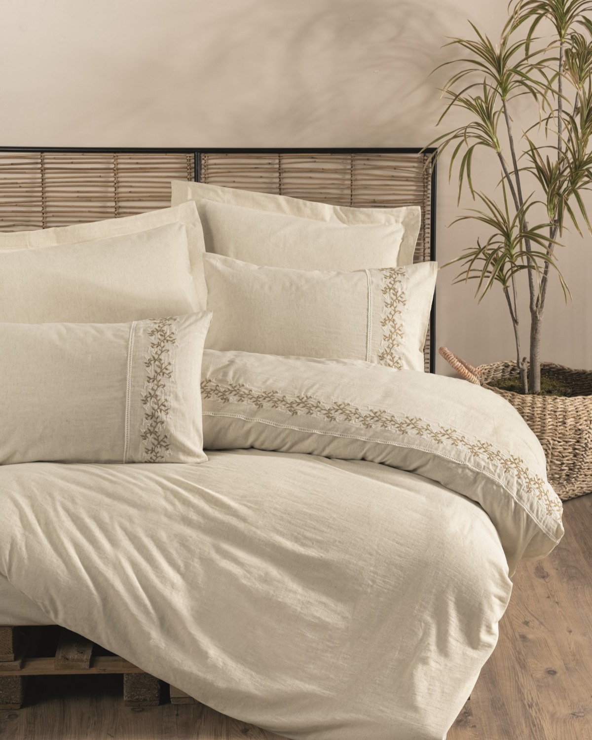 Cotton Box Cotton Keten Çift Kişilik Nevresim Takımı Darian
