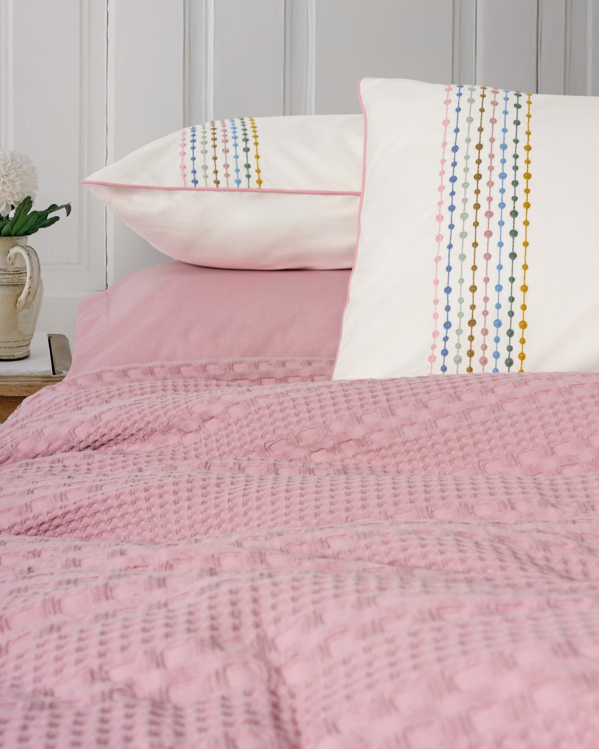 Cotton Box Aura Çift Kişilik Pike Takımı Pebble Pembe