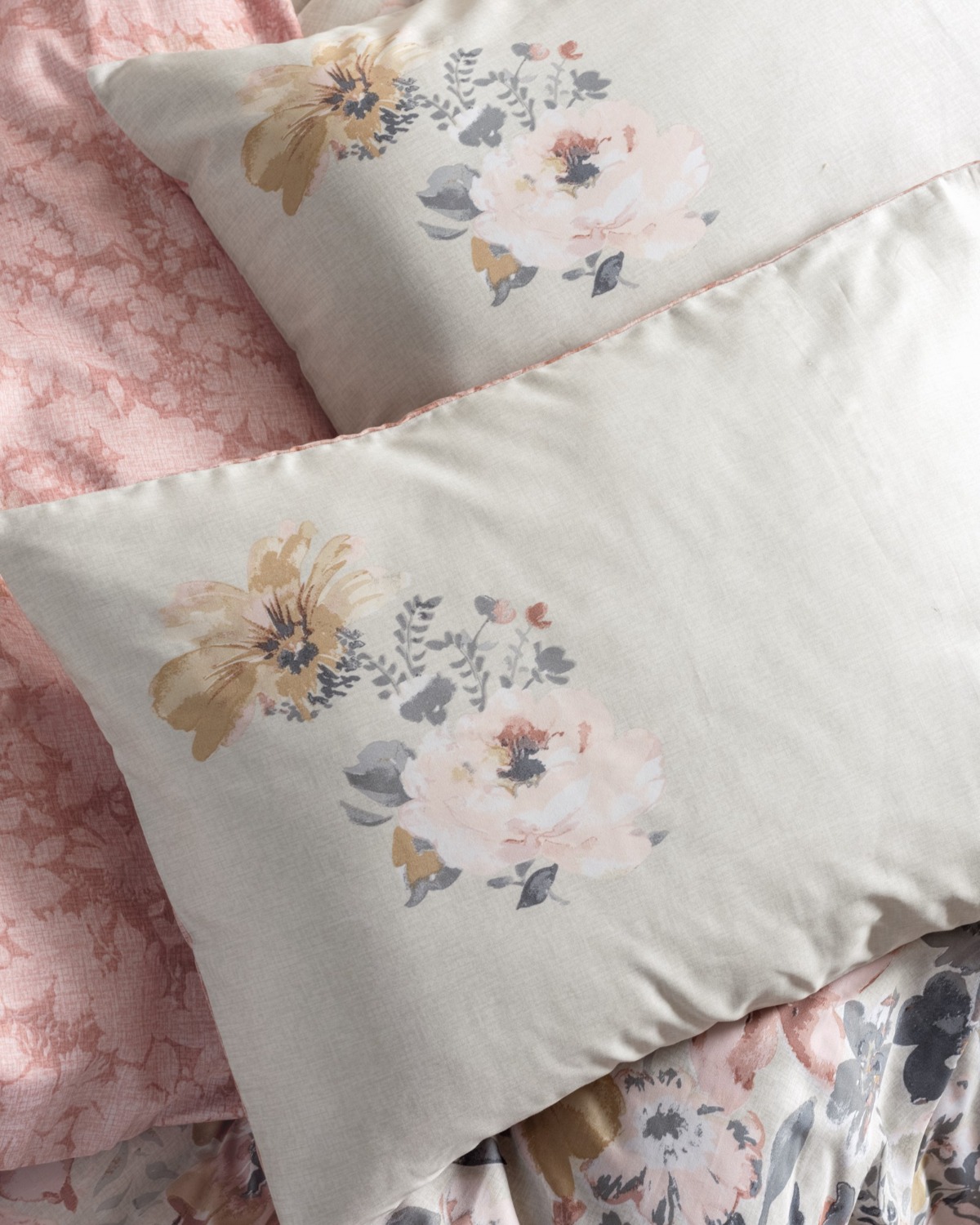 Cotton Box Saten Çift Kişilik Nevresim Takımı Dalya Pudra
