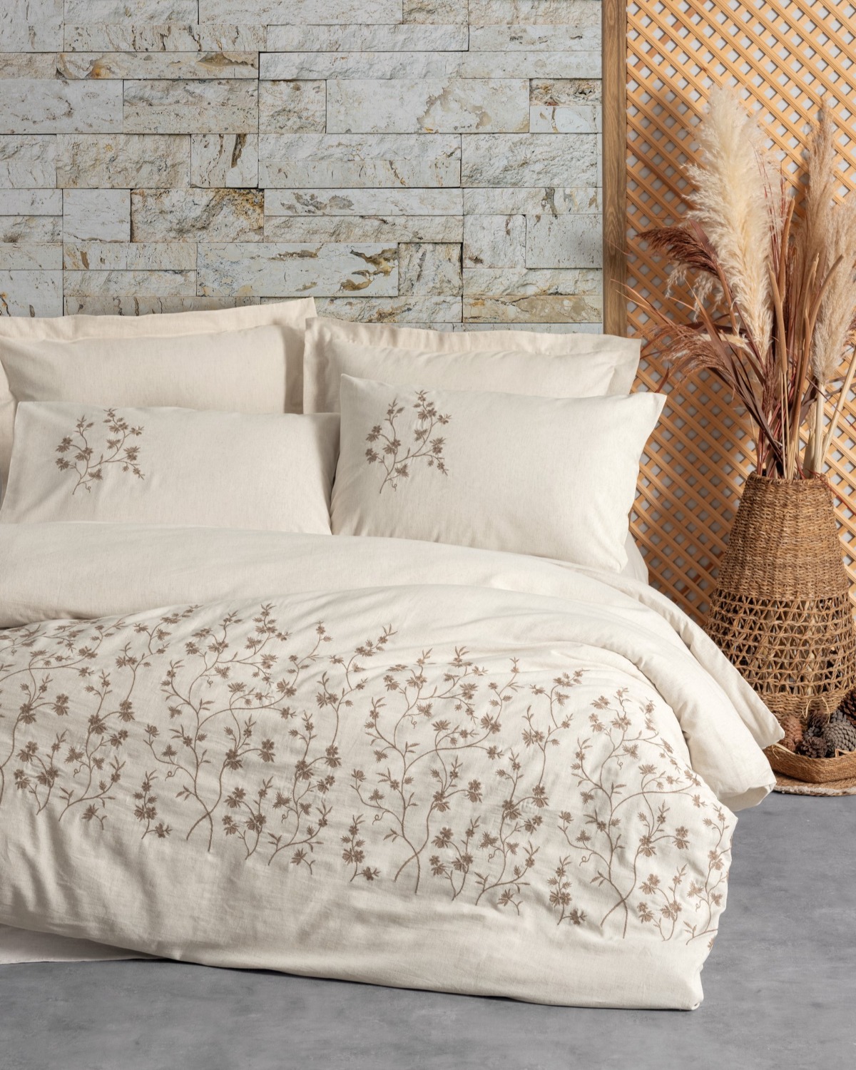 Cotton Box Cotton Keten Çift Kişilik Nevresim Takımı Hemera