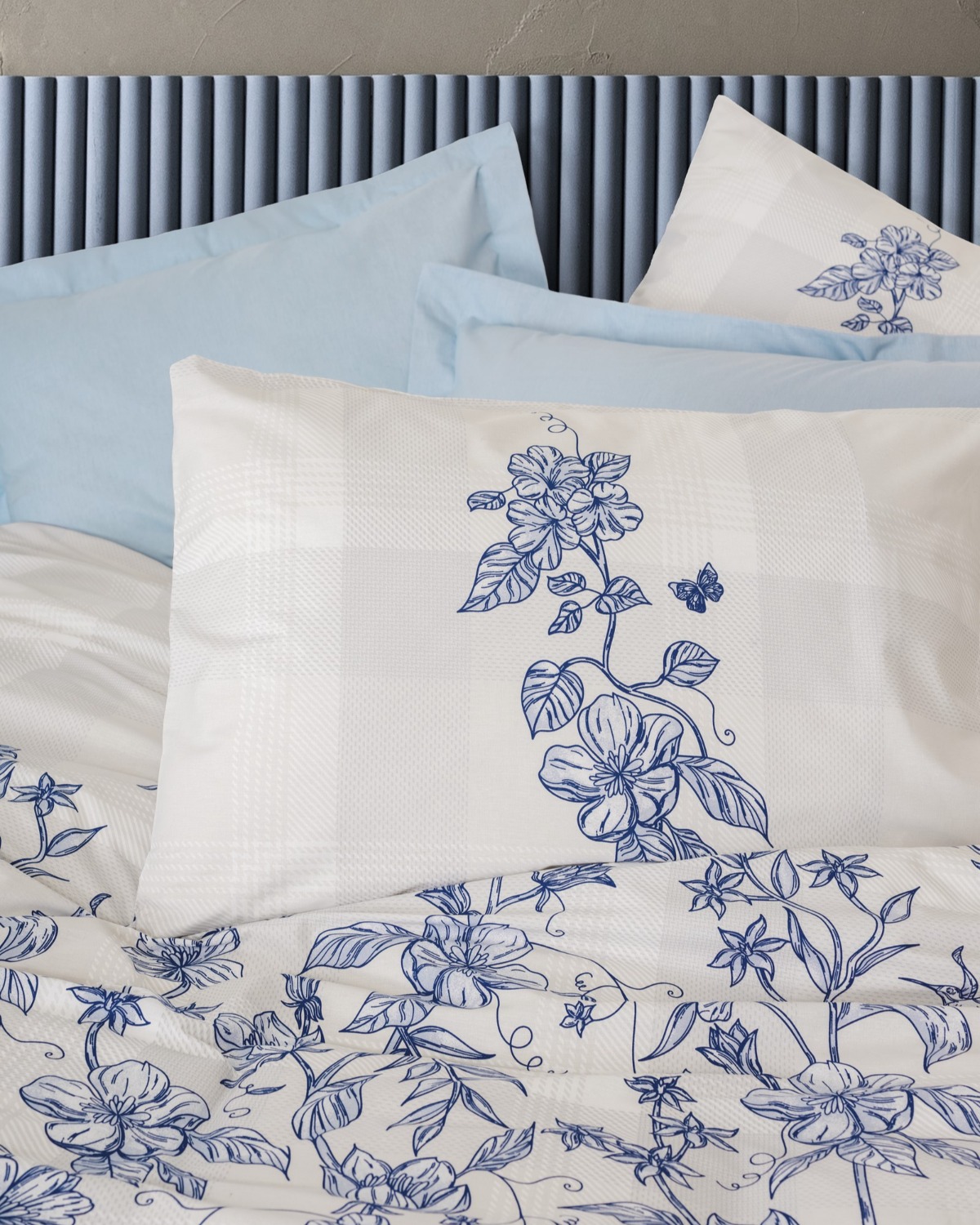 Cotton Box Tek Kişilik Nevresim Takımı Linora Mavi