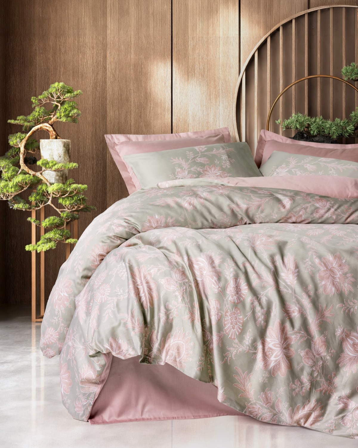 Cotton Box Saten Çift Kişilik Nevresim Takımı Betula Pudra