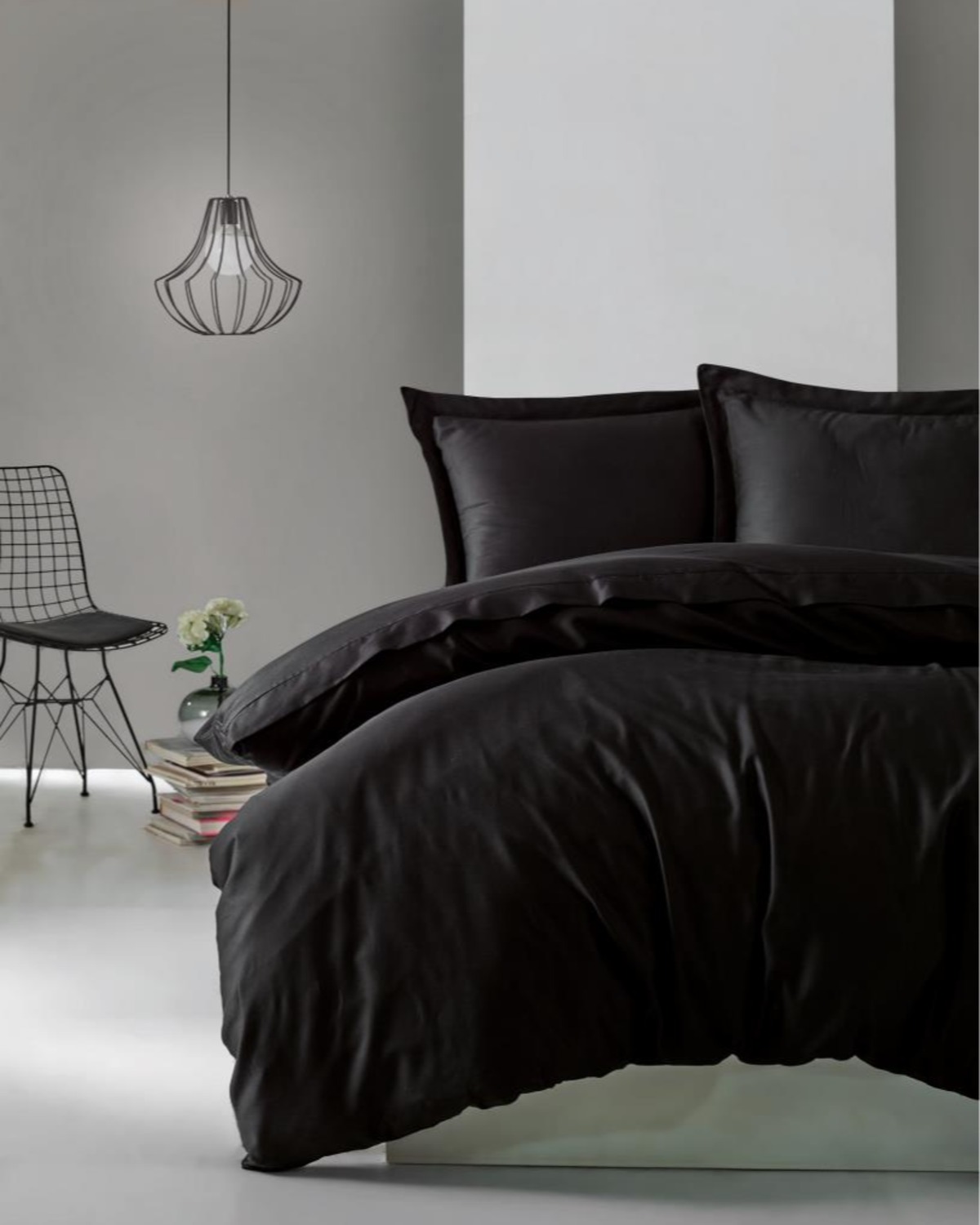 Cotton Box Elegant Saten Çift Kişilik Nevresim Takımı Siyah