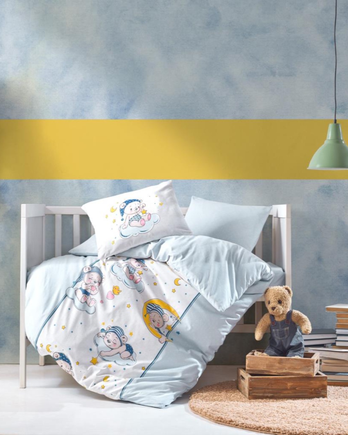 Cotton Box Bebek Nevresim Takımı Bear Mavi