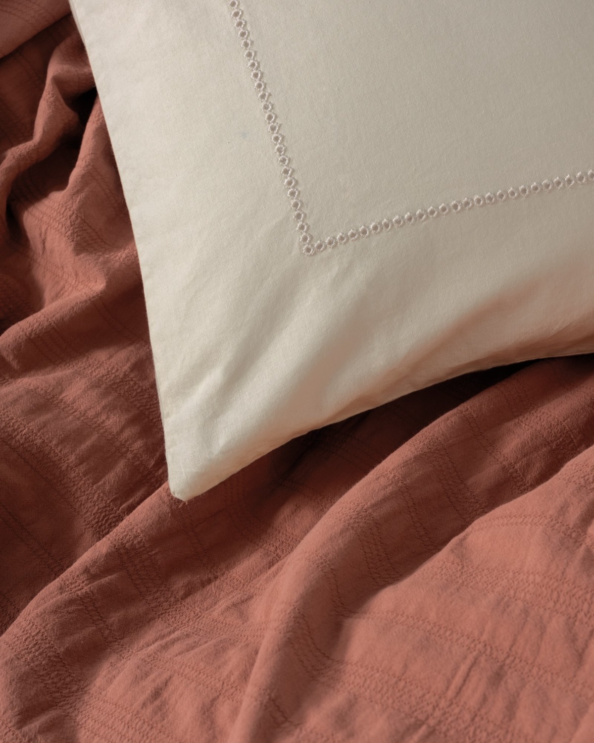 Cotton Box Natura Çift Kişilik Yatak Örtüsü/Pike Takımı Vilo Kiremit
